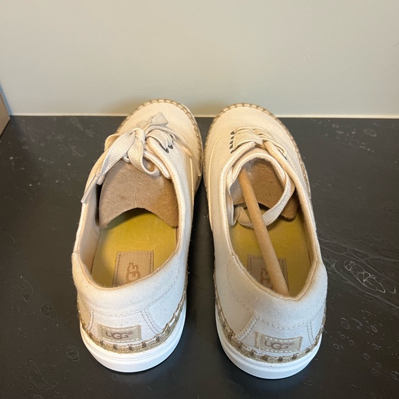 NEW Ugg Eyan II Canvas Cream Sneakers - Picture 2 of 5